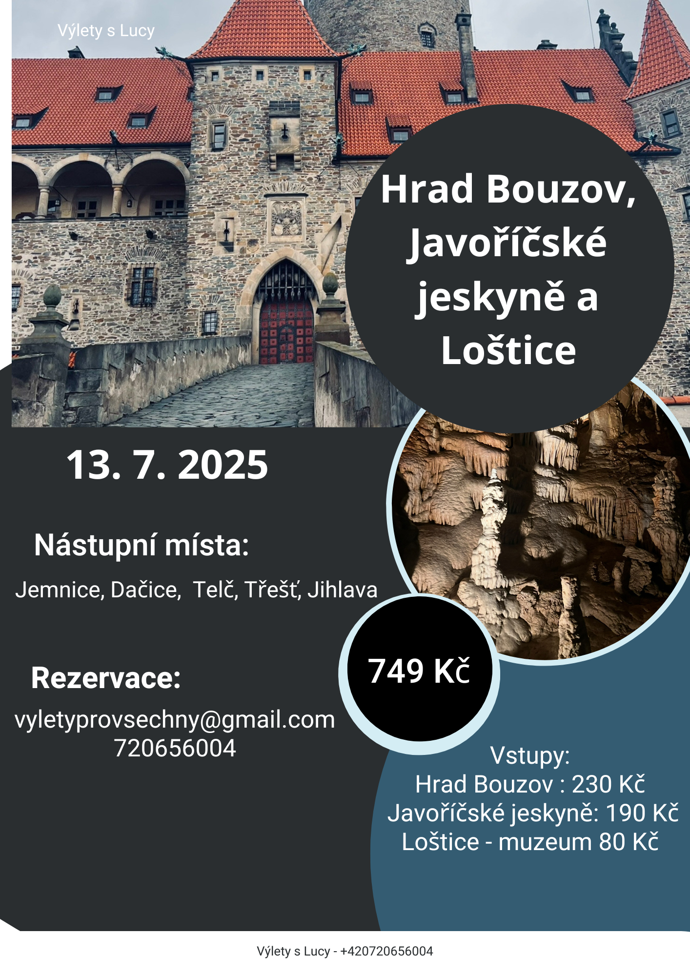 Bouzov, Javoříčské jeskyně a Loštice