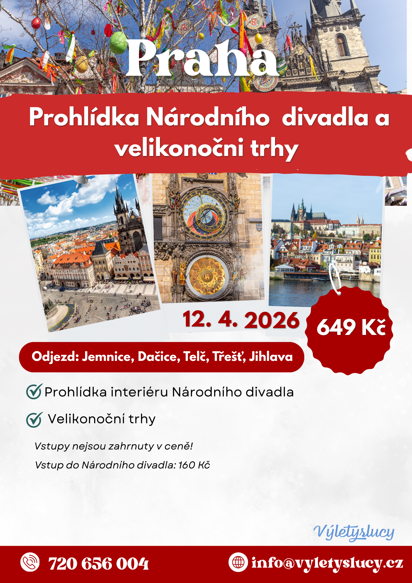 Praha – Národní divadlo a velikonoční trhy