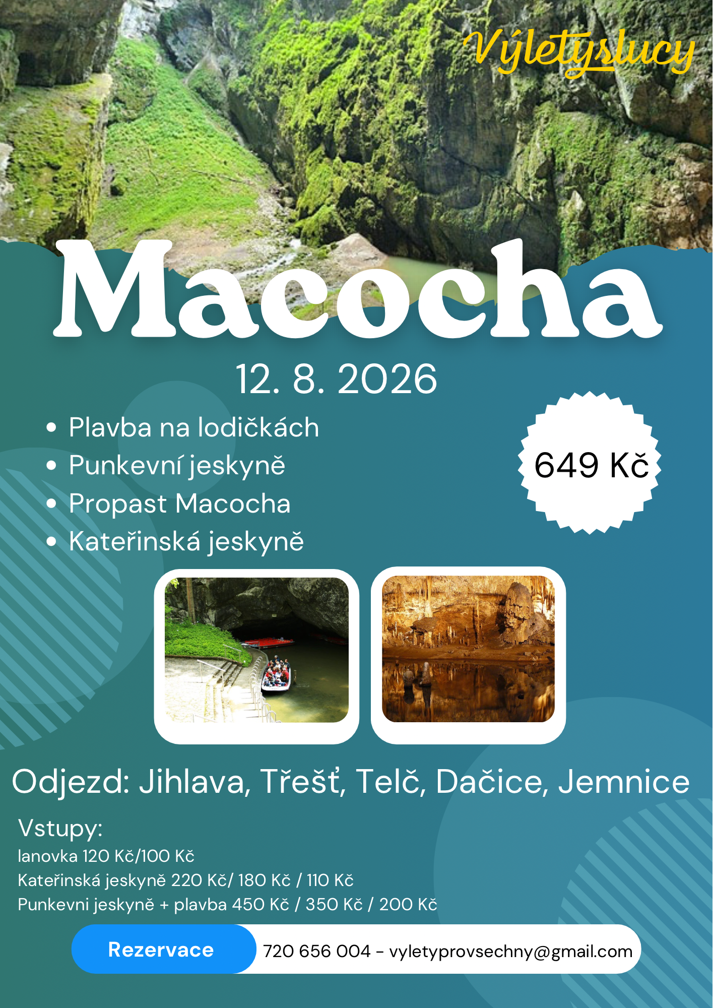 Moravský kras – Macocha a Punkevní jeskyně s plavbou