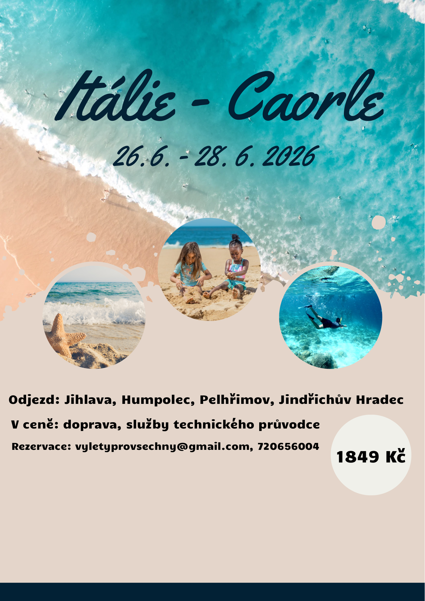 Caorle – jednodenní koupání